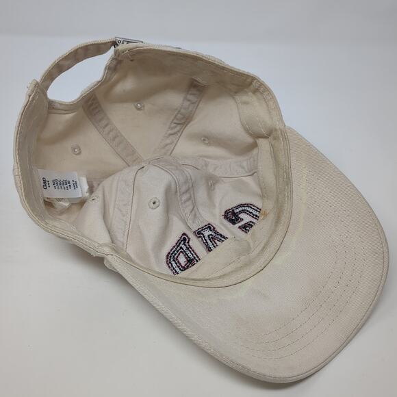 Gap Strapback Baseball Cap Beige Large Adjustable Embroidered 6 Panel Cotton - Picture 7 of 10